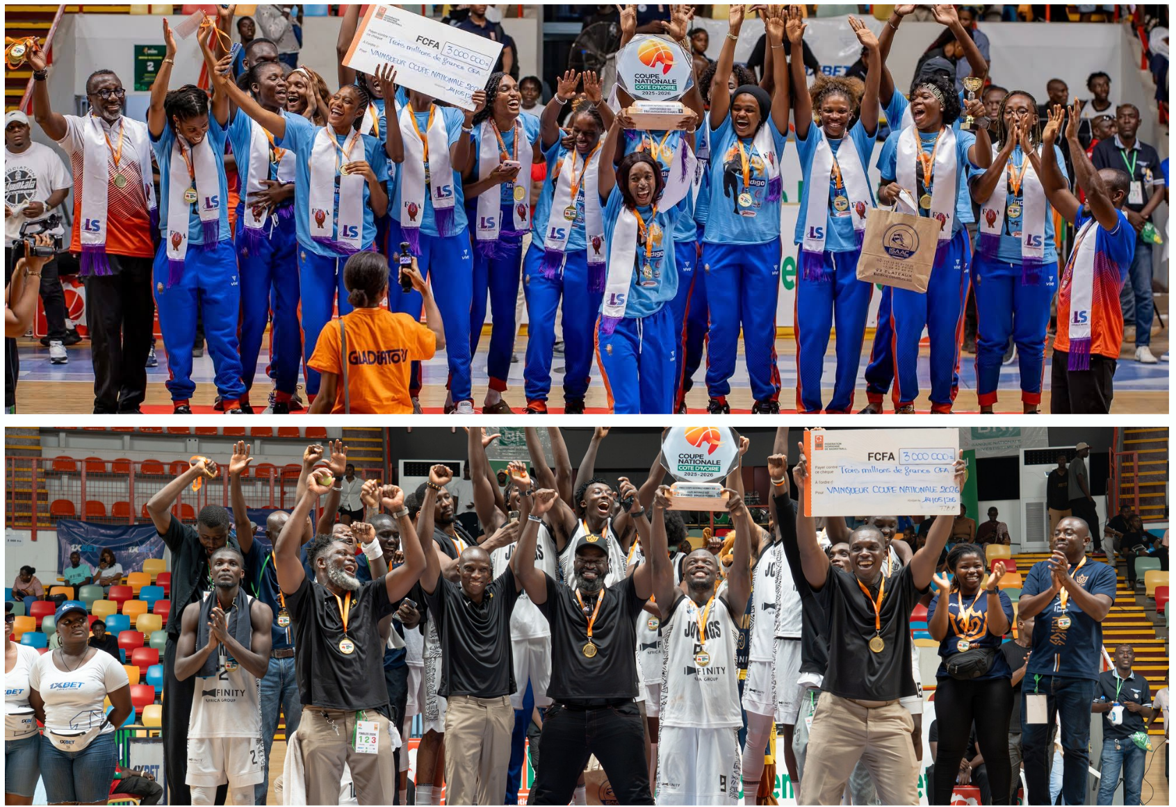 Coupe Nationale 2026 : FBA et JCA Kings s’emparent des couronnes au Palais des Sports
